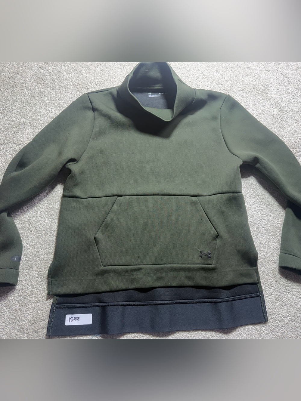 Under Armour Turtleneck Sweater Loose Green Yoga Sweatshirt Womens Size XL
